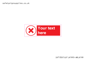 Custom red background, red cross in circle sign